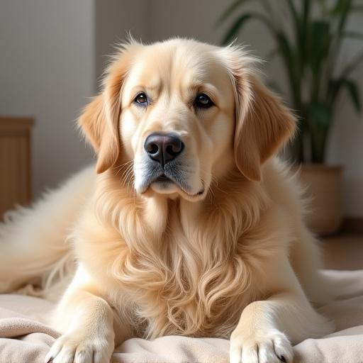 Golden Retriever with a heavy, shedding coat.
