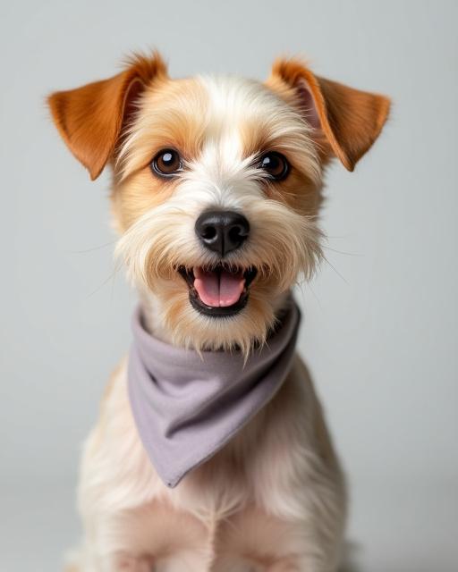 The terrier mix looking clean and neat after a trim.